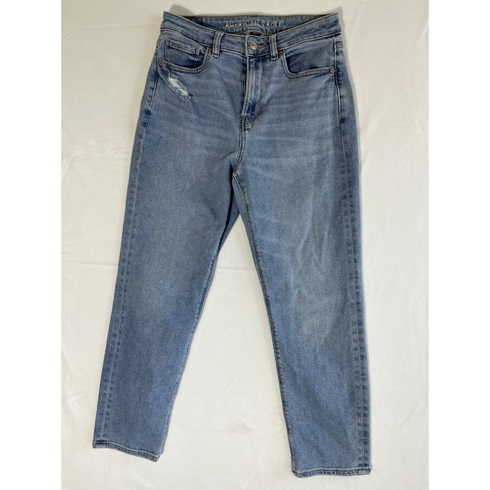 American Eagle Women's MOM JEAN Jeans Size 4 High Rise Blue Medium Wash Denim